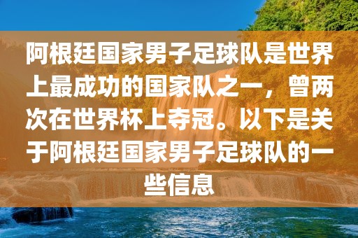 阿根廷国家男子足球队是世界上最成功的国家队之一，曾两次在世界杯上夺冠。以下是关于阿根廷国家男子足球队的一些信息