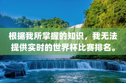 根据我所掌握的知识，我无法提供实时的世界杯比赛吉安市靖泰电力工程有限公司排名。