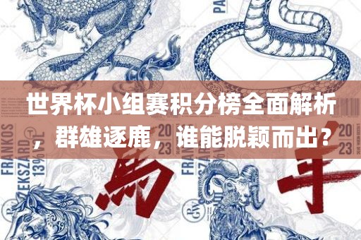 世界杯小组赛积分榜全面解析，群雄逐鹿，谁能脱颖而出？