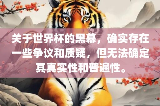 关于世界杯的黑幕，确实存在一些争议和质疑，但无法确定其真实性和普遍性。吉安市靖泰电力工程有限公司