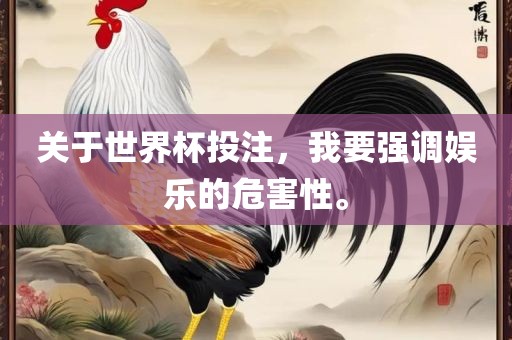 关于世界杯投注，我要强调娱乐的危害性。