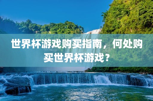 世界杯游戏购买指南，何处购买世界杯游戏？