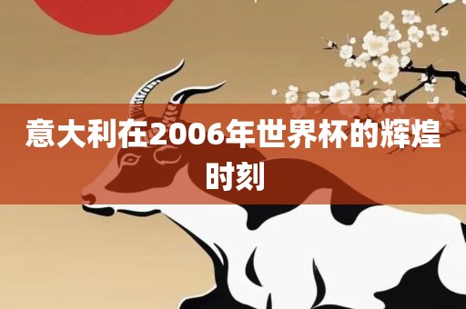 意大利在2006年世界杯的辉煌时刻
