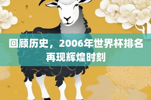 回顾历史，2006年世界杯排名再现辉煌时刻