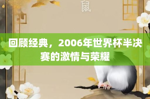 回顾经典，2006年世界杯半决赛的激情与荣耀