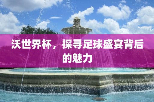 沃世界杯，探寻足球盛宴背后的魅力吉安市靖泰电力工程有限公司