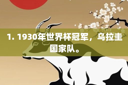 1. 1930年世界杯冠军，乌拉圭国家队。